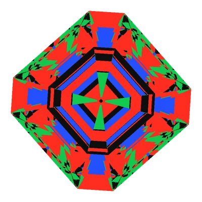 Asscher Cut, face-up Light Return map in diamond