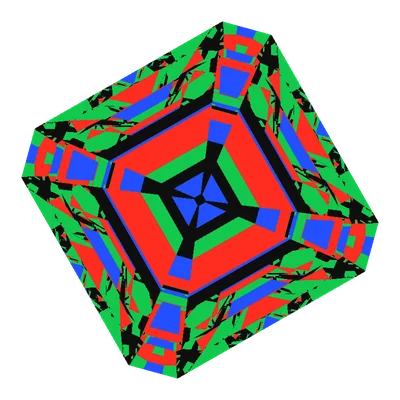 Light Return map of the Emerald Square Cut in diamond, a computed render.