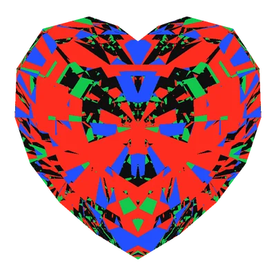 Heart Cut, face-up Light Return map in diamond
