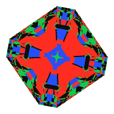 Radiant Square Cut, face-up Light Return map in diamond